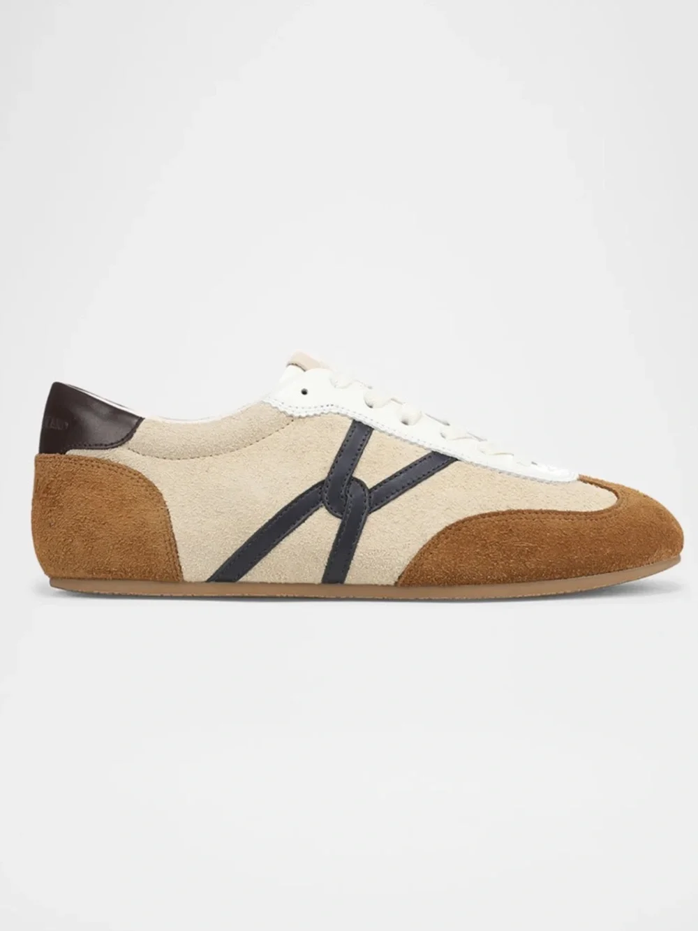 Veronica Beard Beige, Brown & Navy Suede Sneakers